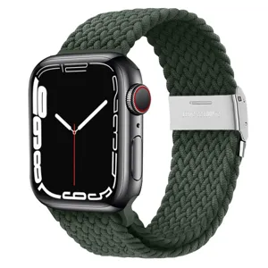 Bracelet de montre en nylon tressé solo loop avec détail de boucle en métal pour montre connectée.