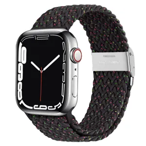 Bracelet boucle en nylon tressé avec boucle en acier inoxydable pour Apple Watch.
