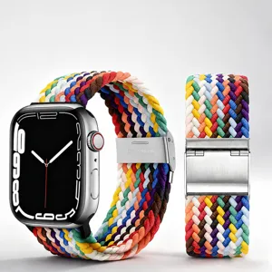 Bracelet de Montre en Nylon Tissé Loop pour Montre Intelligente Bracelet de Sport Réglable Remplacement Accessoires Souples Respirants