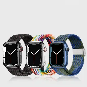 Bracelet de rechange en nylon tressé boucle solo élastique tissé pour montre connectée