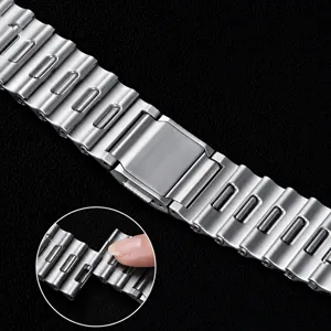 Bracelet de Montre en Métal en Acier Inoxydable Fermoir Magnétique Dégagement Rapide Bracelet de Rechange Pour Montre Intelligente