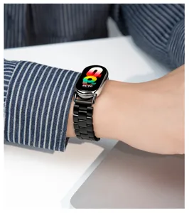 Bracelet de montre de remplacement en metal acier inoxydable pour traqueur d'activite connecte.