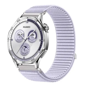 Replacement woven strap for smart watch, durable alpine loop design in light purple.