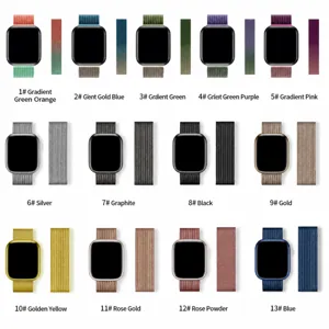 Milanese magnetic metal replacement strap band for Apple Watch compatible in various colors.