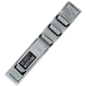 Graues Nylon Uhrenarmband Ersatzband mit schwarzer Hardware, langlebiges Sportband.