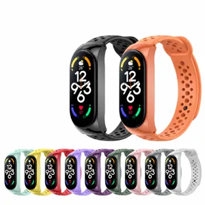 Replacement silicone strap for Xiaomi smart watch band breathable waterproof colorful accessory.