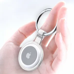 Clear protective case for Apple AirTag, shockproof waterproof transparent TPU cover with keychain