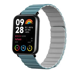Silikon-Magnetarmband Detailansicht für Smartwatch, zweifarbiges flexibles Ersatzarmband.