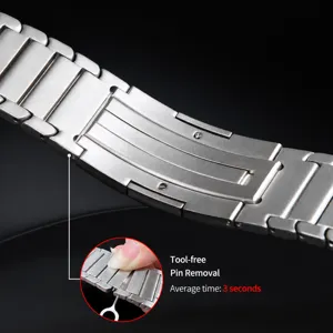 Titanium Metal Watch Band For Apple Watch Ultra Series Bamboo Link Strap Replacement Metal Wristband Business