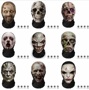 Maschera a Rete con Testa di Fantasma Horror per Festa di Halloween Copricapo per Adulti Cosplay Zombie Teschio Oggetti di Scena