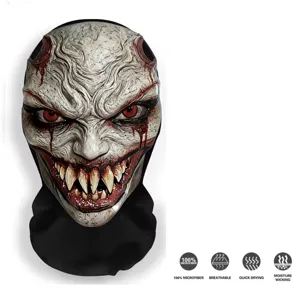 Maschera demone spaventosa Halloween passamontagna traspirante asciugatura rapida microfibra