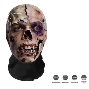 Maschera teschio zombie spaventoso di Halloween traspirante microfibra asciugatura