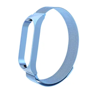 Correa de repuesto de metal milanés para reloj inteligente fitness tracker con cierre magnético.