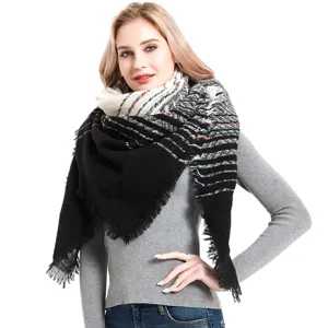 Thickened winter scarf shawl for men and women, gradient loop yarn fashion cozy warm wrap.