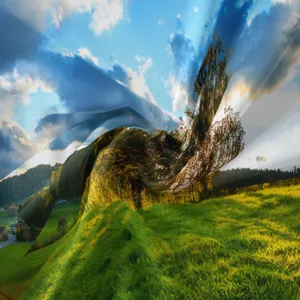 Scenic landscape tapestry for room decor, beautiful nature wall hanging cloth fabric.