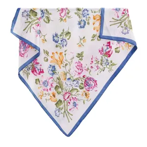Women floral print square scarf silk feeling fashion elegant ladies neck scarf shawl 90cm