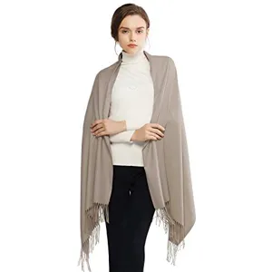 Solid color cashmere-like tassel shawl scarf for women autumn and winter warm wrap