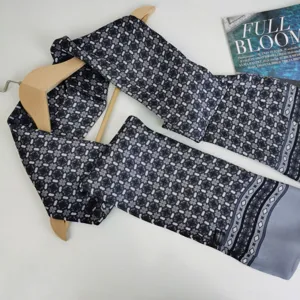 Luxury mens silk scarf long necktie vintage geometric pattern business suit ribbon gift wrap