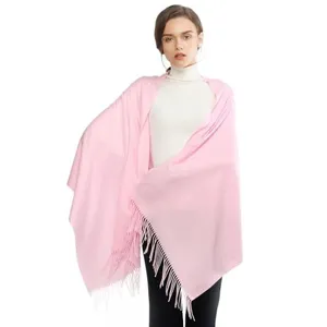 solid color tassel cashmere feel shawl wrap wedding evening accessory detail view