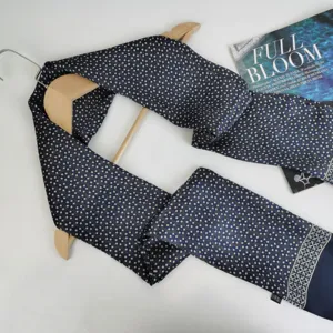 Men's Luxury Business Silk Scarf Long Printed Paisley Geometric Pattern Neck Scarf Elegant Fashion Accessory Gift