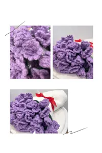Handmade crochet purple rose flower blanket detail shot, perfect gift for girlfriend.