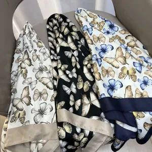 Women's Fashion Satin Scarf Square Printed Neck Scarf Head Scarf Versatile Elegant Daily Accessory