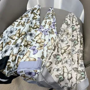 Elegant butterfly print twill silk scarf women fashion lightweight neckerchief for shirt styling
