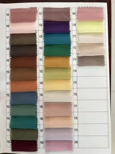 Chiffon fabric color swatch detail showing numbers 145 to 180 for scarf choices.