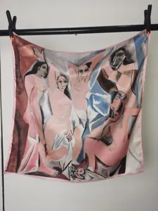 Artistic oil painting silk scarf square neck scarf 53cm fashion vintage female accessory