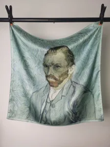 Van Gogh oil painting square silk scarf 53cm thin versatile fashion shawl design