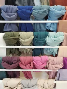 Solid color chiffon scarf lightweight breathable summer sun protection shawl wrap multi color