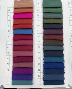 Fabric color swatch card detail showing multiple options for cotton linen scarf 61 to 90