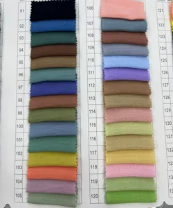 Detailed view of fabric color swatch card featuring numbers 91 to 135 for custom options.