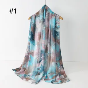 Damen Leichte Verlaufsbedruckte Schal Lange Tuch Viskose Rayon Mode Kopfbedeckung Weiche Halstuch