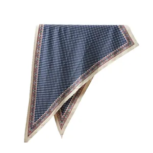 Femme élégant motif géométrique cachemire triangle foulard en soie vintage châle écharpe.