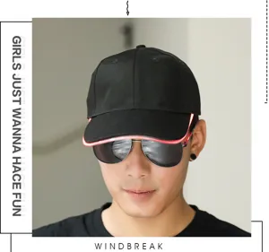 LED Leuchtende Baseball Cap fur Damen und Herren, schwarzer Hut fur Party und Nacht.