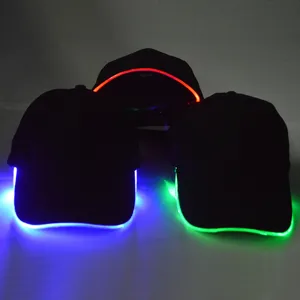 LED Aufleuchten Baseballkappe Leuchtender Hip Hop Hut Nachtclub Bühnenauftritt Verstellbare Baumwollmütze für Unisex