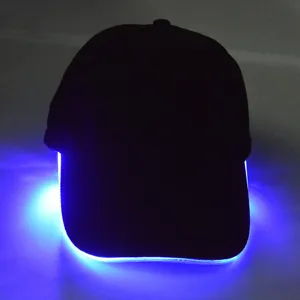 Schwarze LED leuchtende Baseball Kappe Hip Hop Hut für Outdoor Party Bühne Show