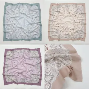 Vintage paisley floral square scarf women elegant hijab chic neckerchief stylish accessory