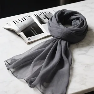 Solid Color Chiffon Scarf Women Long Lightweight Shawl For Travel Sun Protection Four Seasons Casual Fashion Neck Wrap