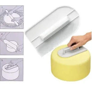 Alisador de Tartas de Plástico Pulidor de Glaseado Rascador Herramienta de Decoración de Pasteles Fondant Cocina Repostería Blanco