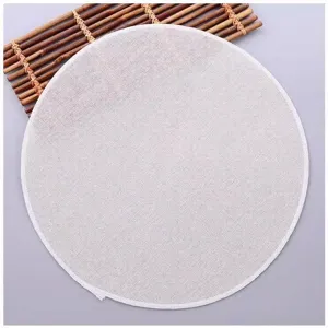 Weißes rundes Baumwolle Dampftuch Antihaft Gaze Matte für Küche Brötchen Kochen Detail.