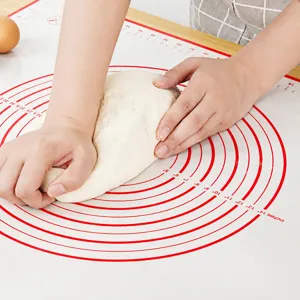 Large non-stick silicone kneading mat for baking, pastry rolling, and dough preparation tools.