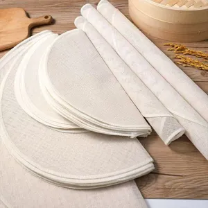Runde Baumwoll-Dampfgarmatte für die Küche, antihaftbeschichtetes Tuch für Teigtaschen.