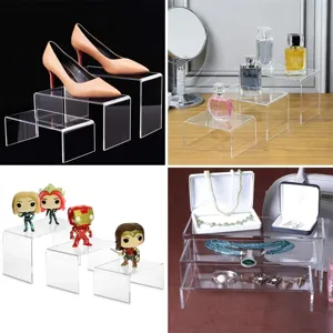 5-teilige transparente Acryl Display Ständer für Schuhe, Schmuck, Kosmetik und Figuren.