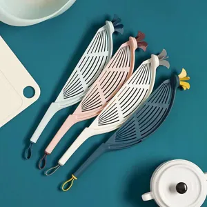 Multi-Functional Plastic Rice Washing Spoon Kitchen Colander Fruit Vegetable Drainer Hand Friendly Rice Cleaner Tool