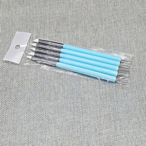 5 pcs silicone nail art dotting pens set, double ended clay sculpting and pottery tools.