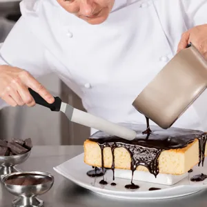 Set de spatules à gâteau en acier inoxydable pour pâtisserie et glaçage de crème.