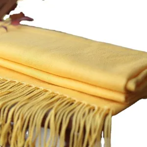 Bufanda de lino de algodón de color amarillo brillante flecos faja de oración regalo