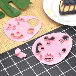 Stampi per viso in plastica rosa per polpette di riso fai-da-te, dolci, fondente e panini.
